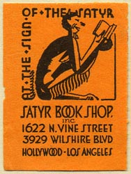 The Satyr Book Shop, Hollywood, California (30mm x 41mm). Courtesy of Donald Francis.