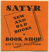 The Satyr Book Shop, Hollywood, California (27mm x 29mm). Courtesy of Donald Francis.