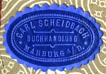 Scheidbach, Buchhandlung, Marburg an der Drau [now Maribor, Slovenia] (24mm x 17mm). Courtesy of Robert Behra.