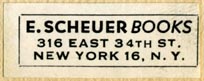 E. Scheuer Books, New York (33mm x 13mm). Courtesy of Robert Behra.