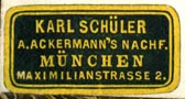 Karl Schüler (A.Ackermann's Nachf.), München, Germany (27mm x 14mm, ca.1897?). Courtesy of Robert Behra.