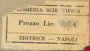 Libreria Scientifica Editrice, Naples, Italy (50mm x 29mm, ca.1946).