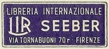 Seeber, Libreria Internazionale, Florence, Italy (36mm x 16mm). Courtesy of S. Loreck.