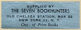 The Seven Bookhunters, New York, New York (44mm x 15mm, ca.1952).
