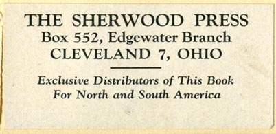 The Sherwood Press, Cleveland, Ohio (67mm x 31mm, ca.1939). Courtesy of Robert Behra.