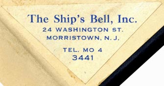 The Ship's Bell, Morristown, New Jersey (56mm x 28mm). Courtesy of Robert Behra.