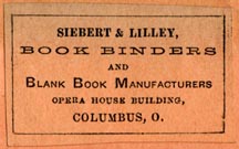 Siebert & Lilley, Bookbinders, Columbus, Ohio (35mm x 22mm, 1880s). Courtesy of Robert Behra.