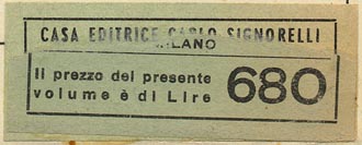 Casa Editrice Carlo Signorelli, Milan, Italy (54mm x 22mm, ca.1950).