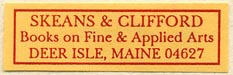 Skeans & Clifford, Books on Fine & Applied Arts, Deer Isle, Maine (37mm x 12mm). Courtesy of Sarah Faragher.