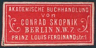 Conrad Skopnik, Berlin, Germany (32mm x 15mm, ca.1880s?).