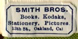 Smith Bros., Oakland, California (25mm x 12mm). Courtesy of Robert Behra.