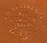 W.H. Smith & Son, London (blindstamp, 24mm x 21mm, ca.1870s). Courtesy of Robert Behra.