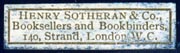 Henry Sotheran & Co., London, England (29mm x 8mm, ca.1898). Courtesy of Robert Behra.