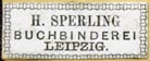 H. Sperling, Buchbinderei, Leipzig, Germany (23mm x 9mm, ca.1860s?). Courtesy of Robert Behra.