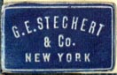 G.E. Stechert & Co., New York  (blue/white, 21mm x 13mm)