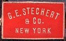 G.E. Stechert & Co., New York  (red/white, 21mm x 13mm, pre-1914)