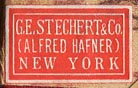 G.E. Stechert & Co. (Alfred Hafner), New York (22mm x 13mm, ca.1930s)
