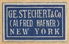G.E. Stechert & Co. (Alfred Hafner), New York (22mm x 13mm), ca.1936