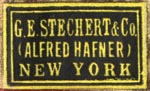 G.E. Stechert & Co. (Alfred Hafner), New York (24mm x 13mm, after 1926)