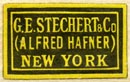 G.E. Stechert & Co. (Alfred Hafner), New York, NY  (yellow/black, 21mm x 13mm)