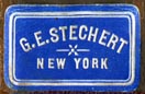 G.E. Stechert, New York (blue/white, 21mm x 14mm, ca.1917)