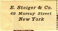 E. Steiger & Co., New York (37mm x 20mm). Courtesy of Robert Behra.