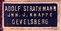 Adolf Strathmann/Jhn.J.Knappe, Gevelsberg, Germany (20mm x 9mm, before 1928).