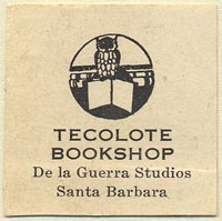 Tecolote Bookshop, Santa Barbara, California (32mm x 32mm). Courtesy of Donald Francis.