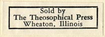 The Theosophical Press, Wheaton, Illinois (34mm x 11mm, ca.1951). Courtesy of Robert Behra.