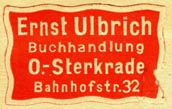 Ernst Ulbrich, Buchhandlung, Oberhausen-Sterkrade, Germany (28mm x 18mm, after 1940). Courtesy of Robert Behra.