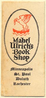 Mabel Ulrich's Book Shop, Minneapolis, etc., Minnesota (24mm x 55mm). Courtesy of Donald Francis.