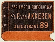 P. van Akkeren, Haarlemsch Boekhuis, Haarlem, Netherlands (30mm x 23mm). Courtesy of S. Loreck.