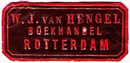 W.J. van Hengel, Boekhandel, Rotterdam, Netherlands (32mm x 15mm, after 1913). Courtesy of Michael Kunze.
