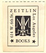 Zeitlin Books, Los Angeles, California (24mm x 29mm). Courtesy of Donald Francis.