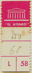 El Ateneo, Buenos Aires, Argentina (20mm x 45mm, c. 1958). Courtesy of Mario Martin.