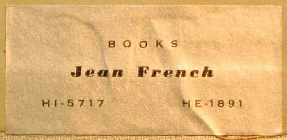 Jean French, New York, New York (46mm x 21mm, c.1937). Courtesy of Robert G. Hill.