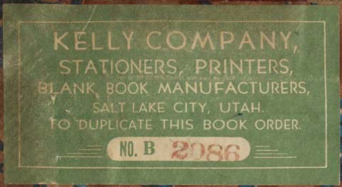 Kelly Company, Salt Lake City, Utah (82mm x 44mm, c.1962). Courtesy of Robert Behra.