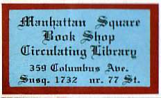 Manhattan Square Book Shop, New York, New York.  Courtesy of Michael Floreani.