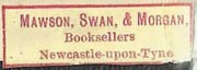 Mawson, Swan, & Morgan, Newcastle-upon-Tyne, England (28mm x 9mm, c.1891). Courtesy of Nicholas Foster.