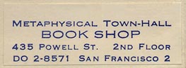 Metaphysical Town-Hall Book Shop, San Francisco, California (42mm x 16mm, ca.1960s).