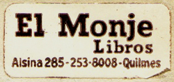 El Monje Libros, Quilmes, Argentina (40mm x 18mm, c. 1986). Courtesy of Mario Martin.