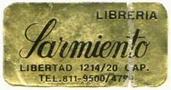Librería Sarmiento, Buenos Aires, Argentina (40mm x 20mm, c.1993). Courtesy of Mario Martin.