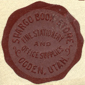 Spargo Book Store, Ogden, Utah (28mm dia., c.1910s). Courtesy of Robert Behra.