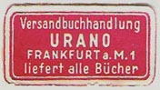 Urano [mail-order bookseller], Frankfurt, Germany (29mm x 16mm, ca.1952). Courtesy of Michael Kunze.