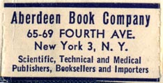 Aberdeen Book Company, New York, NY (38mm x 19mm, c.1951). Courtesy of Robert Behra.