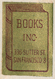 Books Inc, San Francisco, California (18mm x 25mm, c.1922).