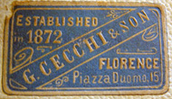 G. Cecchi & Son, Florence, Italy (30mm x 17mm). Courtesy of Jim James.
