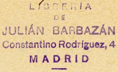 Libreria de Julin Barbazn, Madrid, Spain (40mm x 24mm, ca.1935)