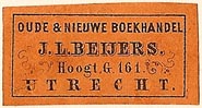 J.L. Beijers, Oude & Nieuwe Boekhandel, Utrecht, Netherlands (30mm x 15mm). Courtesy of S. Loreck.