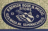 P. Benson Book & Music Store, So.Minneapolis, Minnesota (26mm x 16mm)